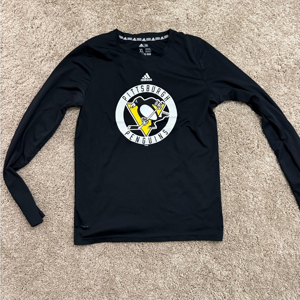 Adidas Black Pittsburgh Penguins Long Sleeve Tee